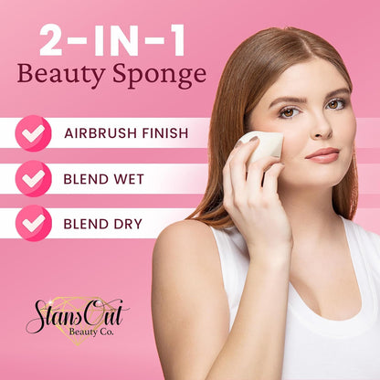 StansOut Memory Foam Makeup Sponge – No-Water-Needed Blender for Liquid, Cream & Powder Foundation – Airbrush Finish, Flawless Application