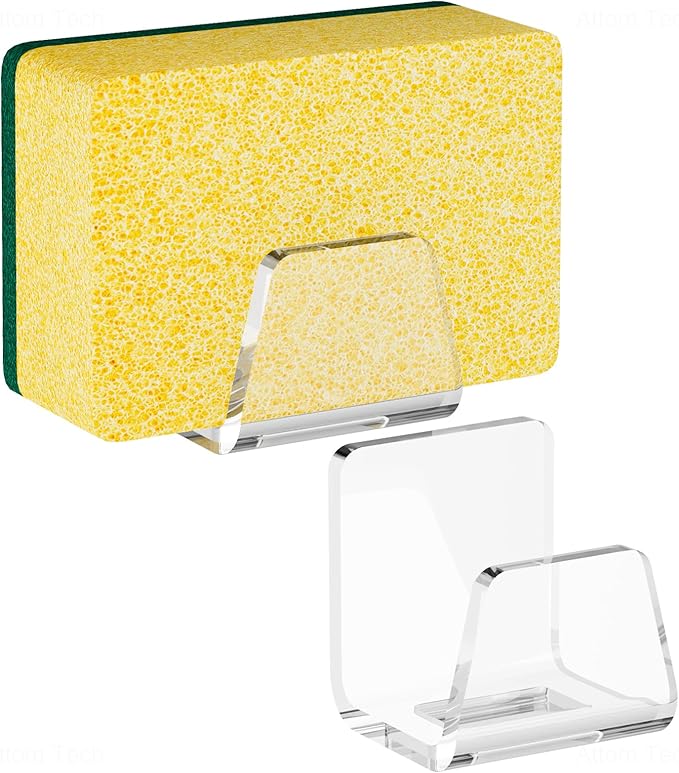 NiHome Clear Acrylic Kitchen Sink Sponge Holders 2PCS
