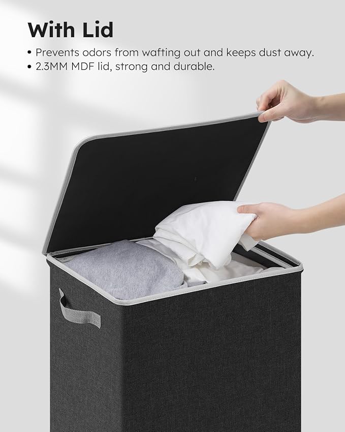 SOLEDI Laundry Hamper with Lid 90L Large & Tall Collapsible Laundry Basket