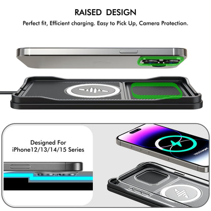 Car Wireless Charger Pad, 15W Fast Non-Slip Wireless Charging Pad for Car with 20W Car Adapter, Compatible with iPhone 17 16 15 14 13 12 Pro Max AirPods,100CM Cable