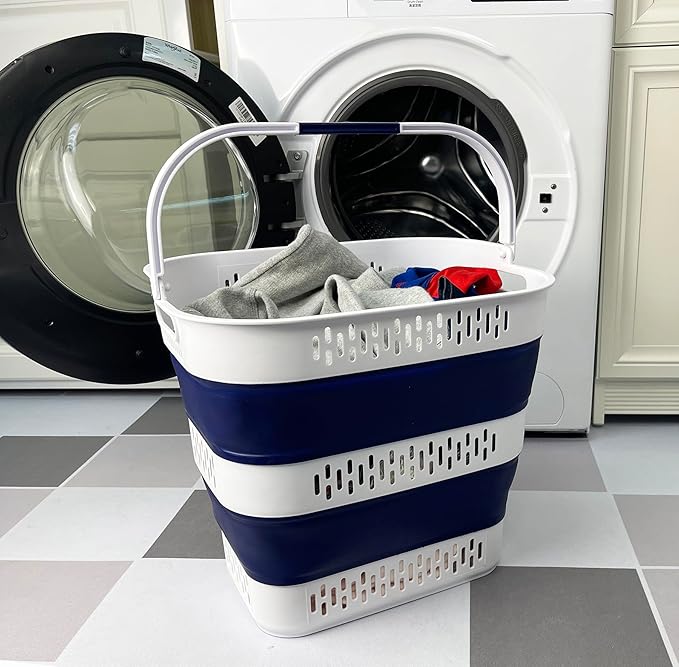 SAMMART 38L Collapsible Plastic Laundry Basket