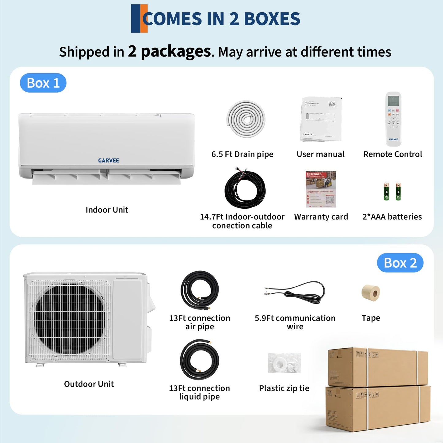 Garvee 12000 BTU 21 SEER2 Mini Split AC & Heat Pump, Air Coditioner with Energy-Star and Buit in WiFi, APP Control Compatible with Alexa, 208-230V, Cools Heat Room Up to 750 Sq.ft