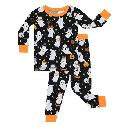 Little Sleepies Two-Piece Halloween Pajamas Set for Boys & Girls, Viscose from Bamboo Toddler Pajamas, Family Matching PJs, Friendly Ghosts, 4T