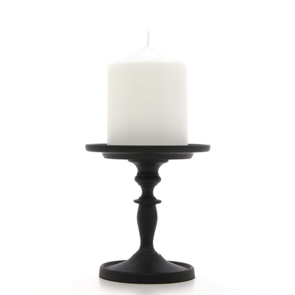Hosley Set of 2 Black Pillar Holder 4.75 Inch High. Ideal Gift for Wedding Party Special Occasion or as a Candle Holder. W1
