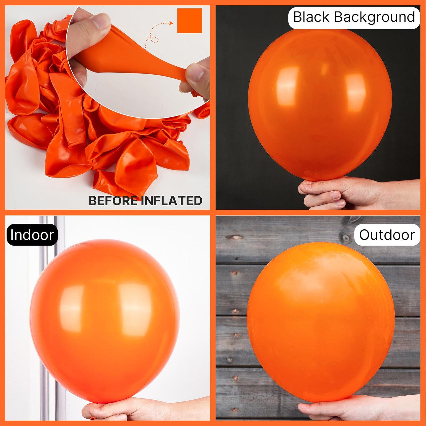 PartyWoo Orange Balloons 123 pcs Different Sizes of 18 12 10 5 Inch Fall Balloon Arch Kit Garland for Thanksgiving Halloween Little Cutie Baby Shower Birthday Party Decorations Orange-Y9