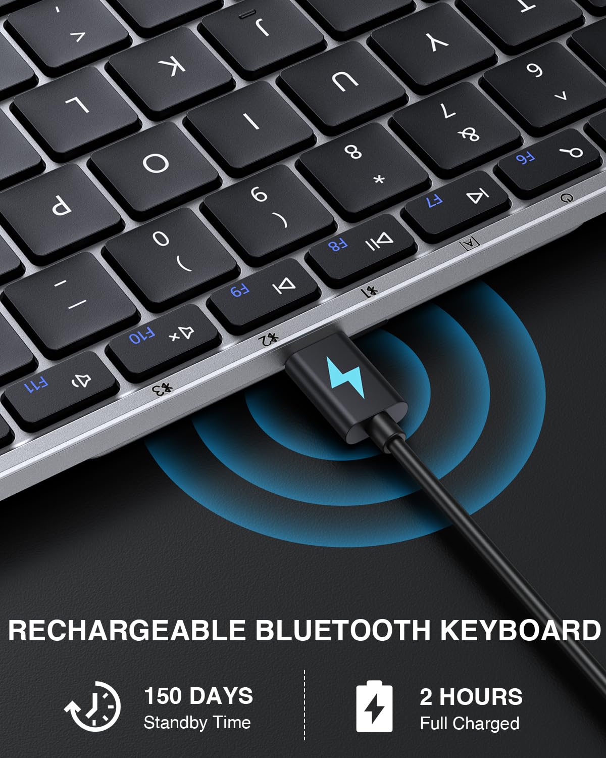 ProtoArc Foldable Bluetooth Keyboard, XK01 Folding Wireless Portable Keyboard with Numeric Keypad, Full-Size Travel Keyboards for iPad Tablet Smartphone Laptop PC Windows iOS Android, Black