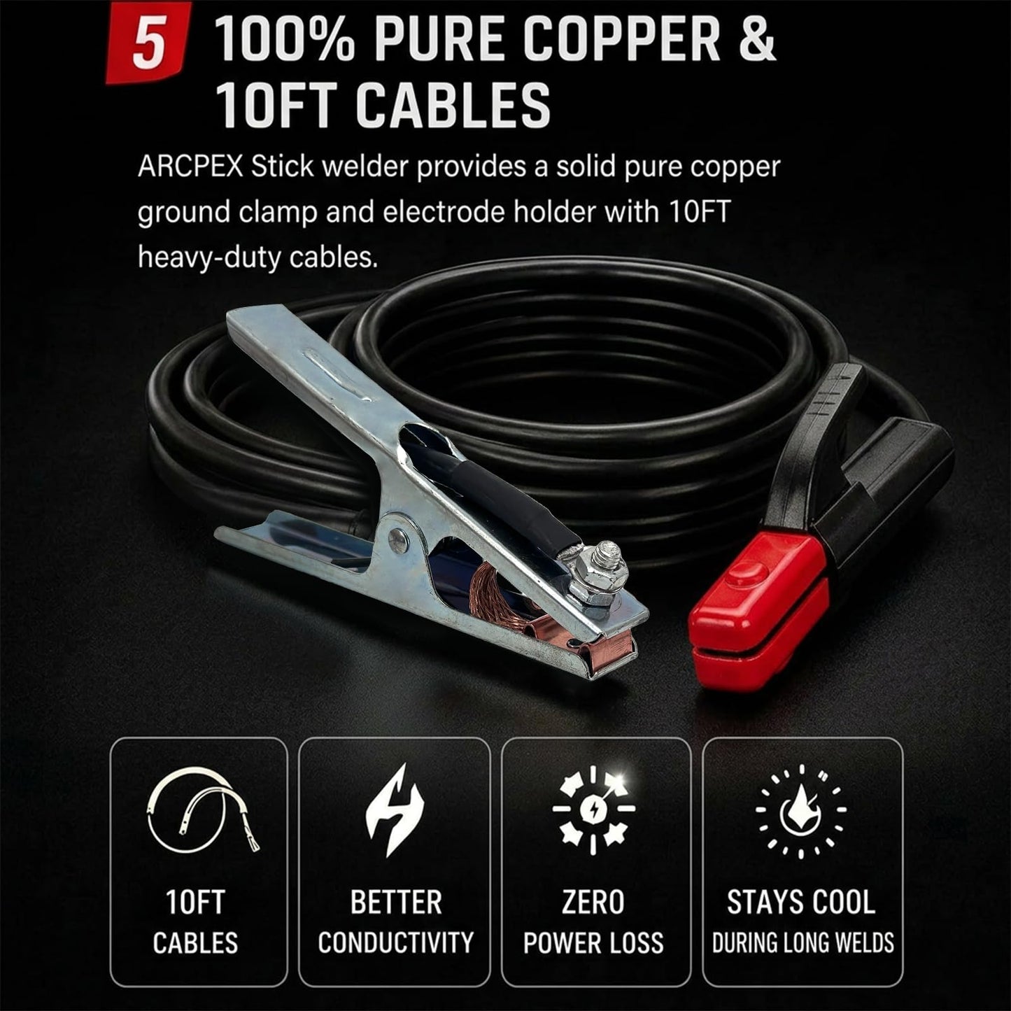ARCPEX 200A Stick Welder 110V/220V, Mini Arc Welding Machine with 100% Pure Copper 10FT Cables, 2-in-1 Portable MMA/Lift TIG Welder for Farm Gate Repair, Truck Rack DIY, and Fence Fix