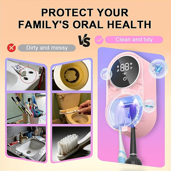 Toothbrush Holder and Cleaner Razor Holder/Dryer Light Cleaning and Air Drying