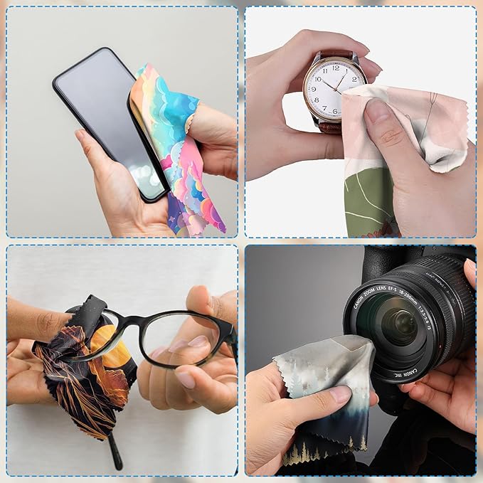 6 PCS Glasses Cleaning Cloth Eyeglass Lens Cleaning Cloth Eyeglasses Wipes