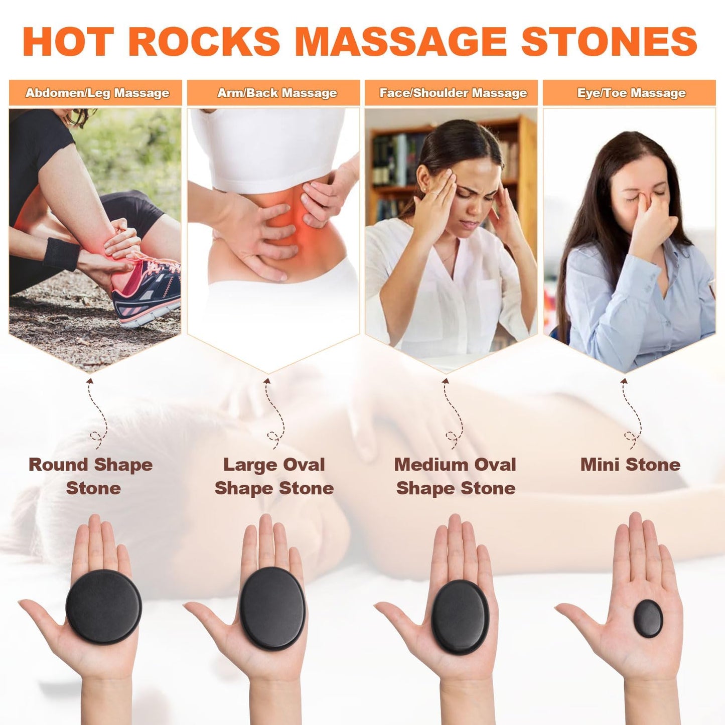 Primachen Hot Stones Massage Warmer Kit, 9Pcs Hot Stones Massage Set Portable Hot Stone with Heater, Hot Rocks Basalt Massage Stones for Home Spa Warming Therapy Relaxing Gift