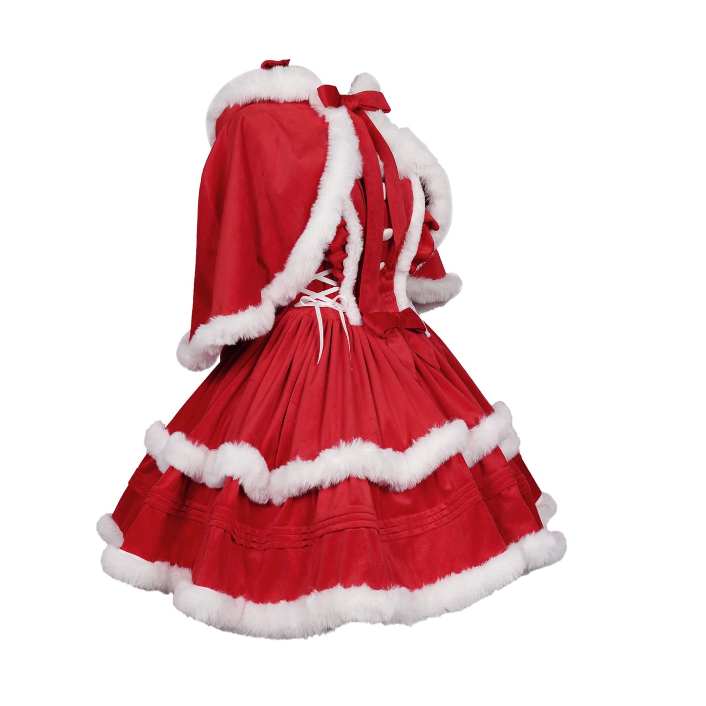 ZZEQYG Womens Christmas Dresses Santa Christmas Outfits Cute Lolita Dress(L,Suit-Red)