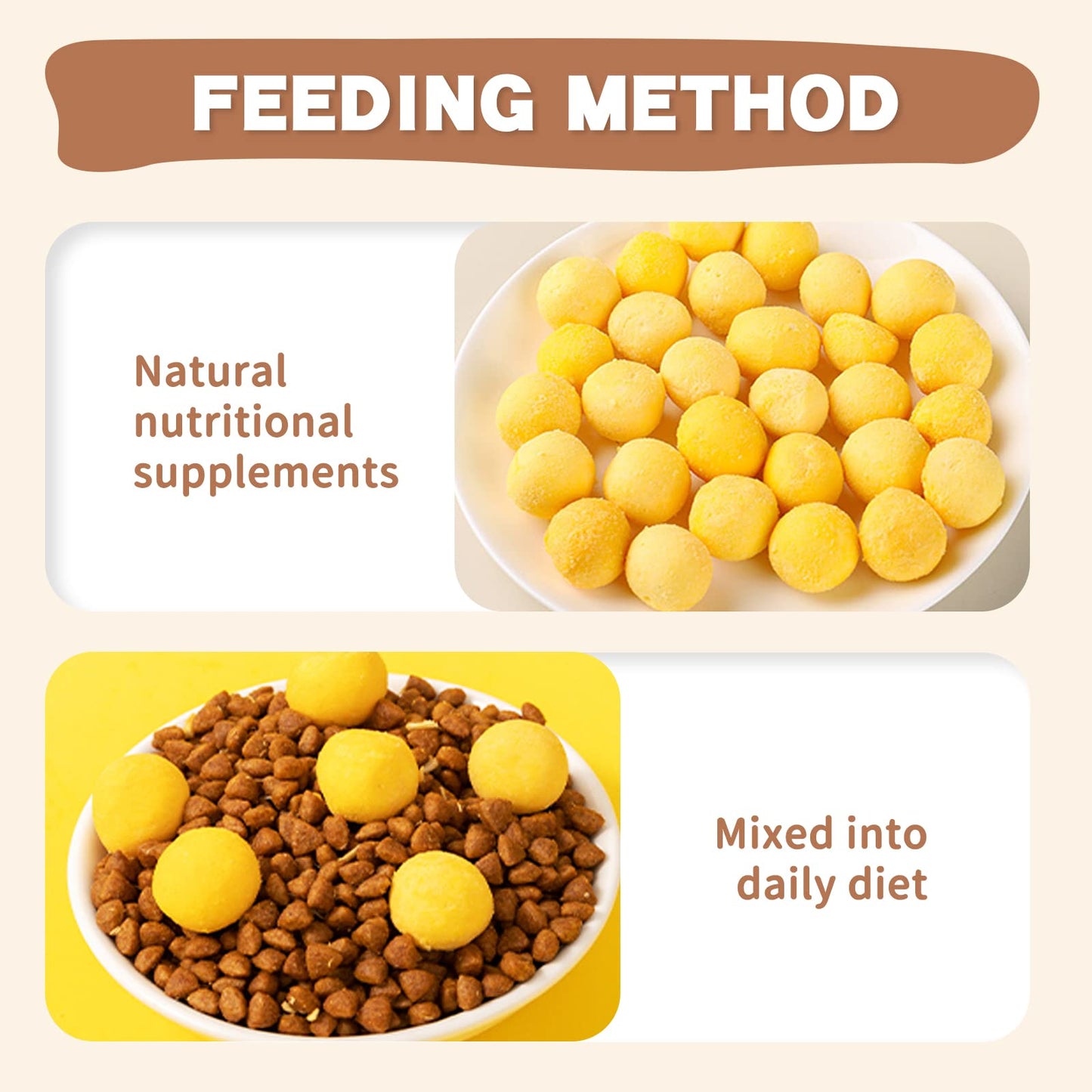 Dancing Tail Freeze Dried Cat and Dog Treats, Limited Ingredient Quail Egg Yolk Healthy Tasty Snacks for Training 8.8 Ounce