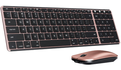 seenda Bluetooth Keyboard and Mouse for Mac, SKM64-2 Multi-Device Rechargeable Slim Wireless Keyboard Mouse Stainless Steel Full Size, Compatible with MacBook Pro/Air, iPad, Mac - Space Gray