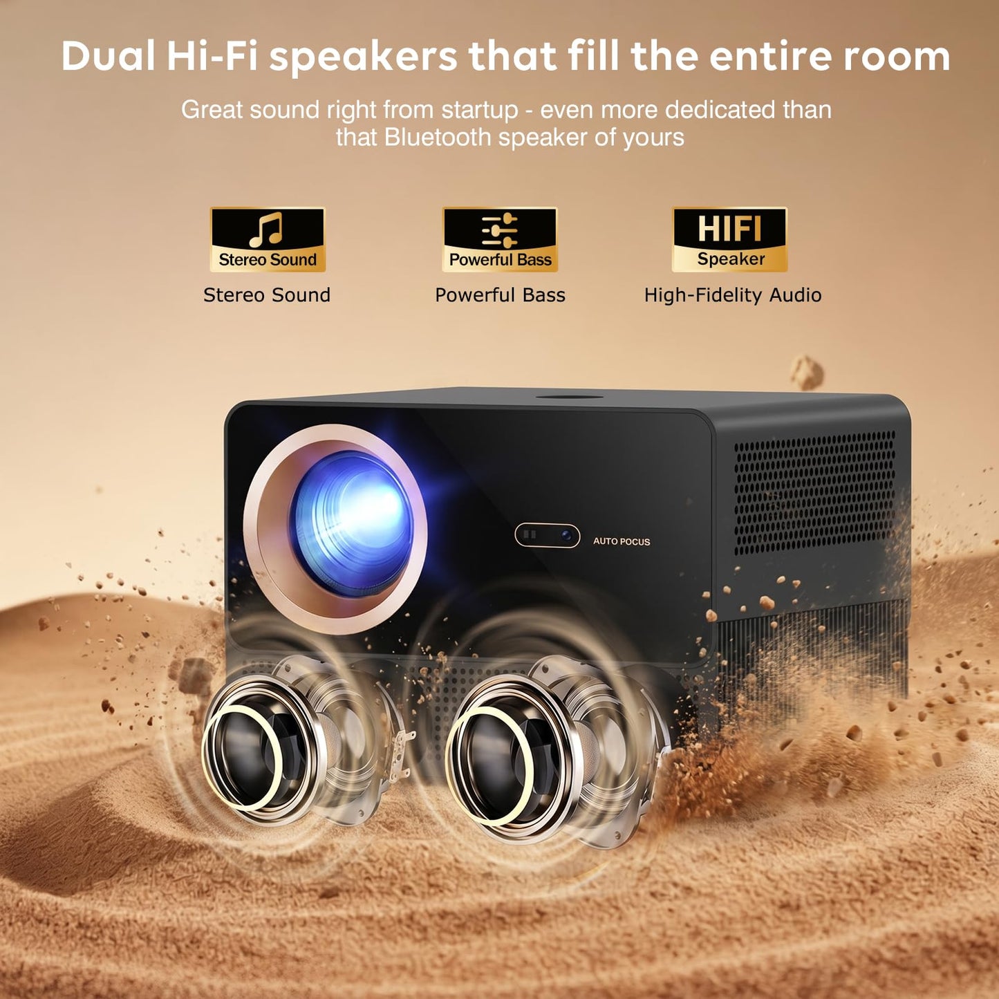 Smart 4K Projector with WiFi and Bluetooth,3500 ANSI High Brightness,Official Licensed Google TV,Auto Focus & Keystone Movie Cinema Projectors for Bedroom Home Theater & Outdoor