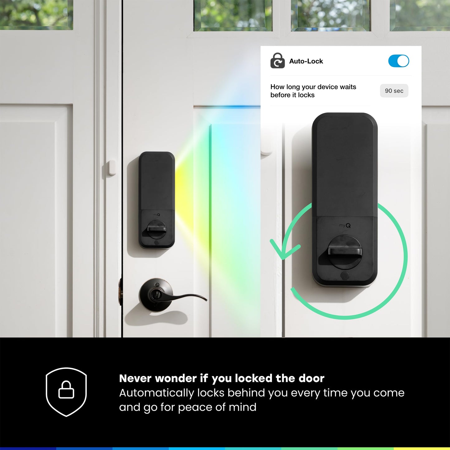 myQ Secure View™ 3-in-1 Smart Lock Deadbolt + myQ Chime + Extra Battery, Keyless Entry Lock, 2K HDR Doorbell Camera, Face, Fingerprint & PIN Access, App Control, Color Night Vision & Two-Way Audio