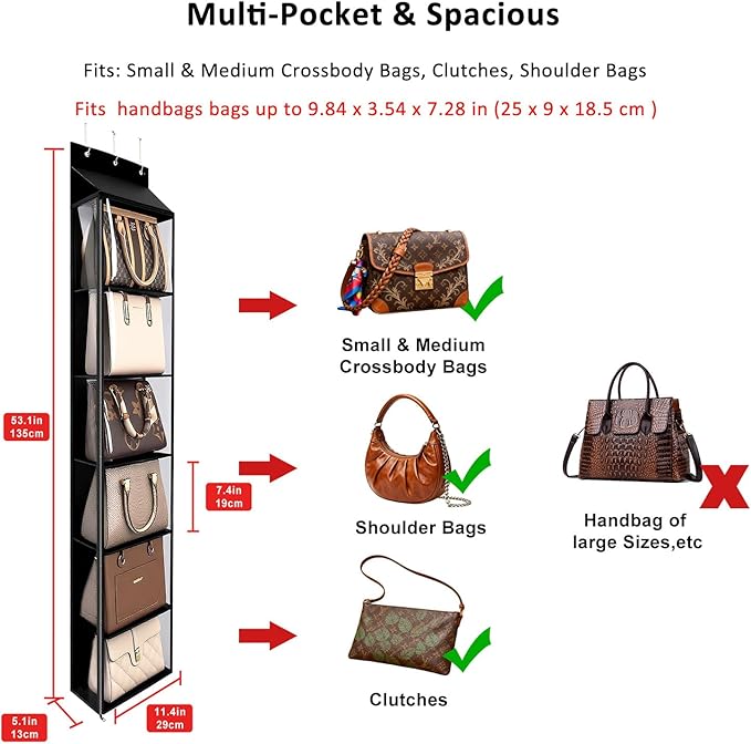 Lirex Over The Door Purse Organizer & Purse Shelf