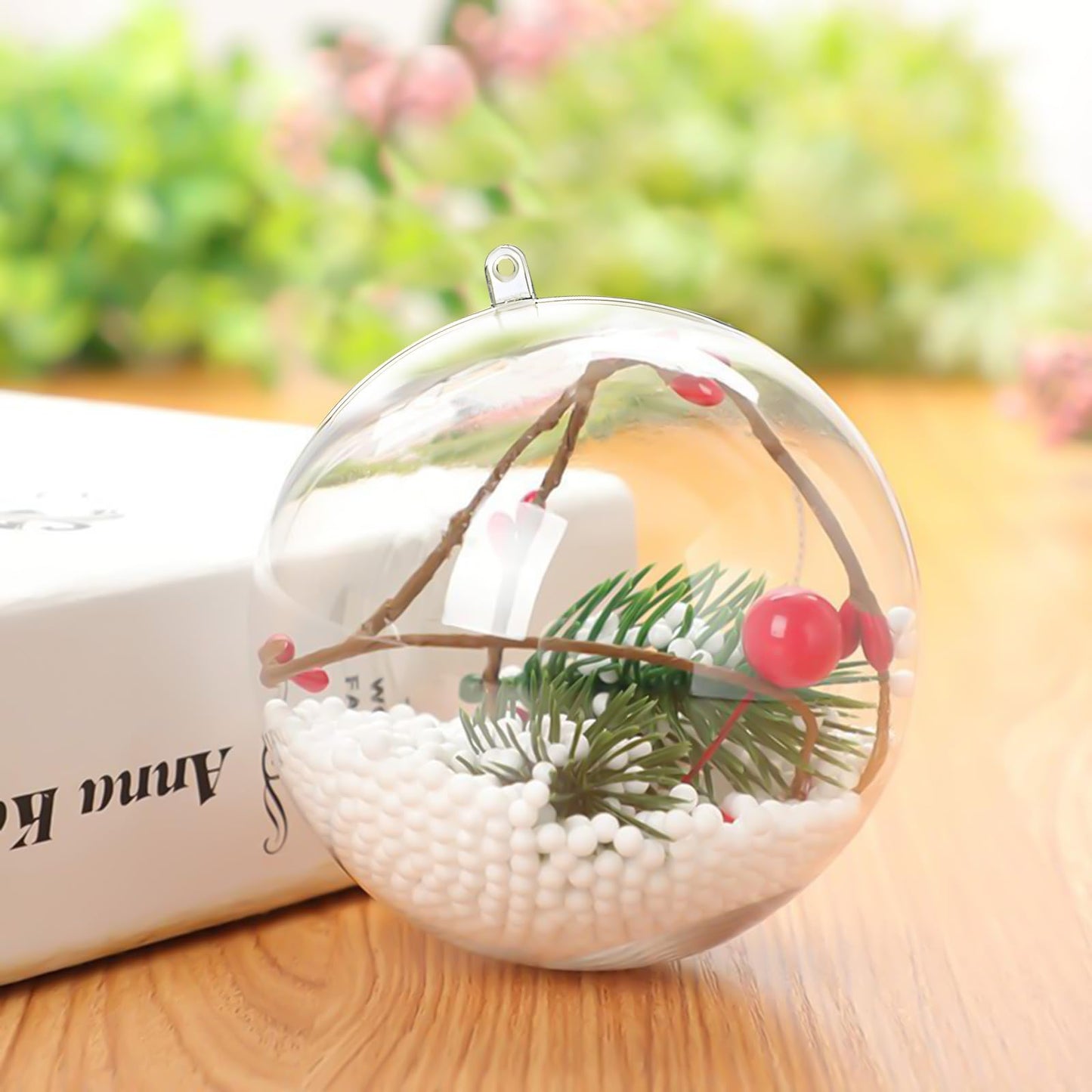 10 Pcs Christmas Ornament Balls, Clear Plastic Fillable Ornament Ball, 70 mm DIY Bath Bomb Mold Set Acrylic Ball Baubles for Christmas Tree, Halloween, Holiday, Wedding, Party, Home Decor