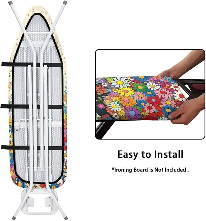 Flower Ironing Board Cover 15x54 Standard Size Black Cat Pattern Ironing Board