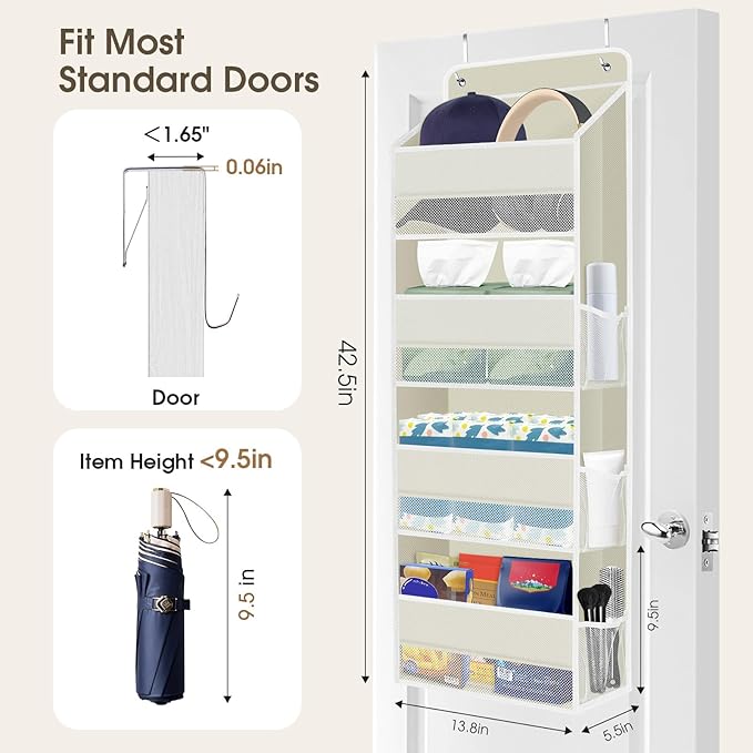 1 Pack Over The Door Organizer, Hanging Storage Organizer