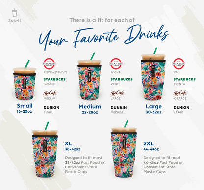 Sok It JavaSok Iced Coffee & Cold Soda Insulated Neoprene Cup Sleeve (Ghost Stories, Medium: 22-28oz)