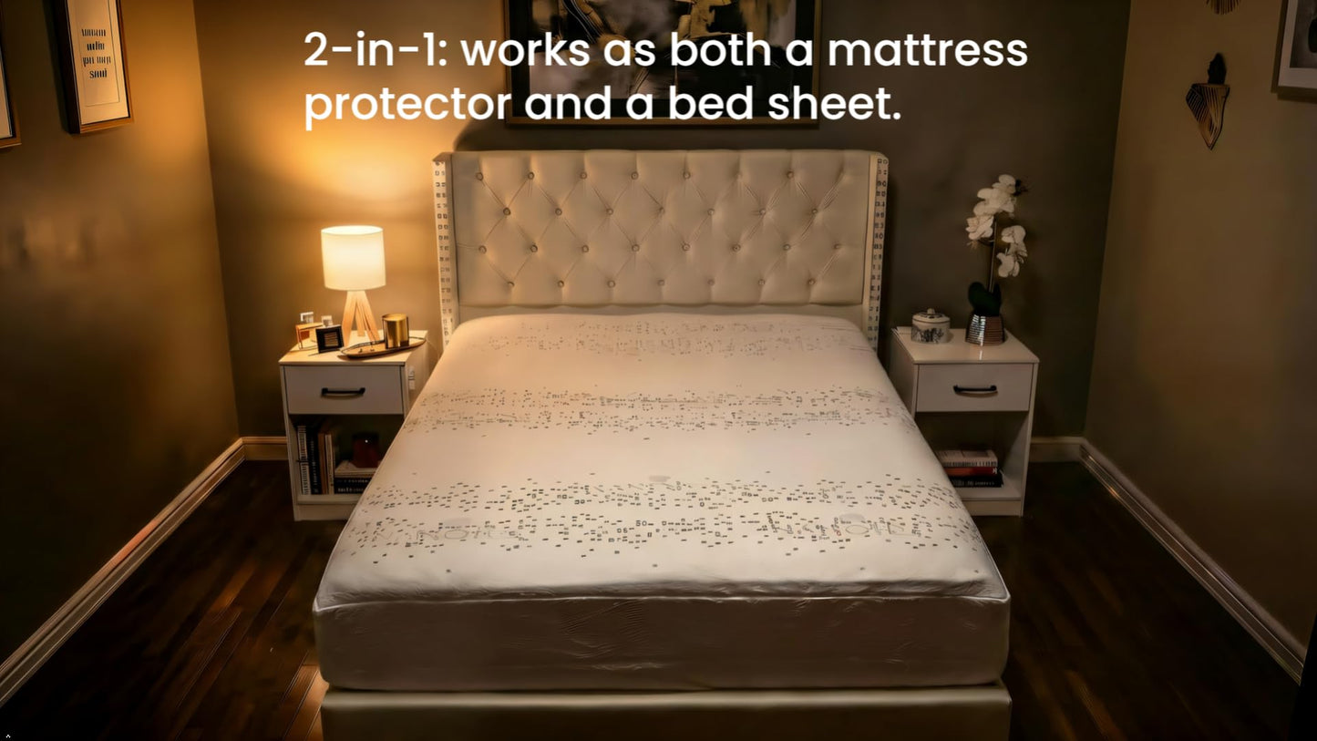 Zippered Mattress Encasement, Mattress Cover Protector, Breathable Waterproof Bed Sheet Alternative, Skin?Friendly Knit Deep Pocket Sheet Cover-ZIVZIV (Depth 10''-11'', Queen 60''x80'')