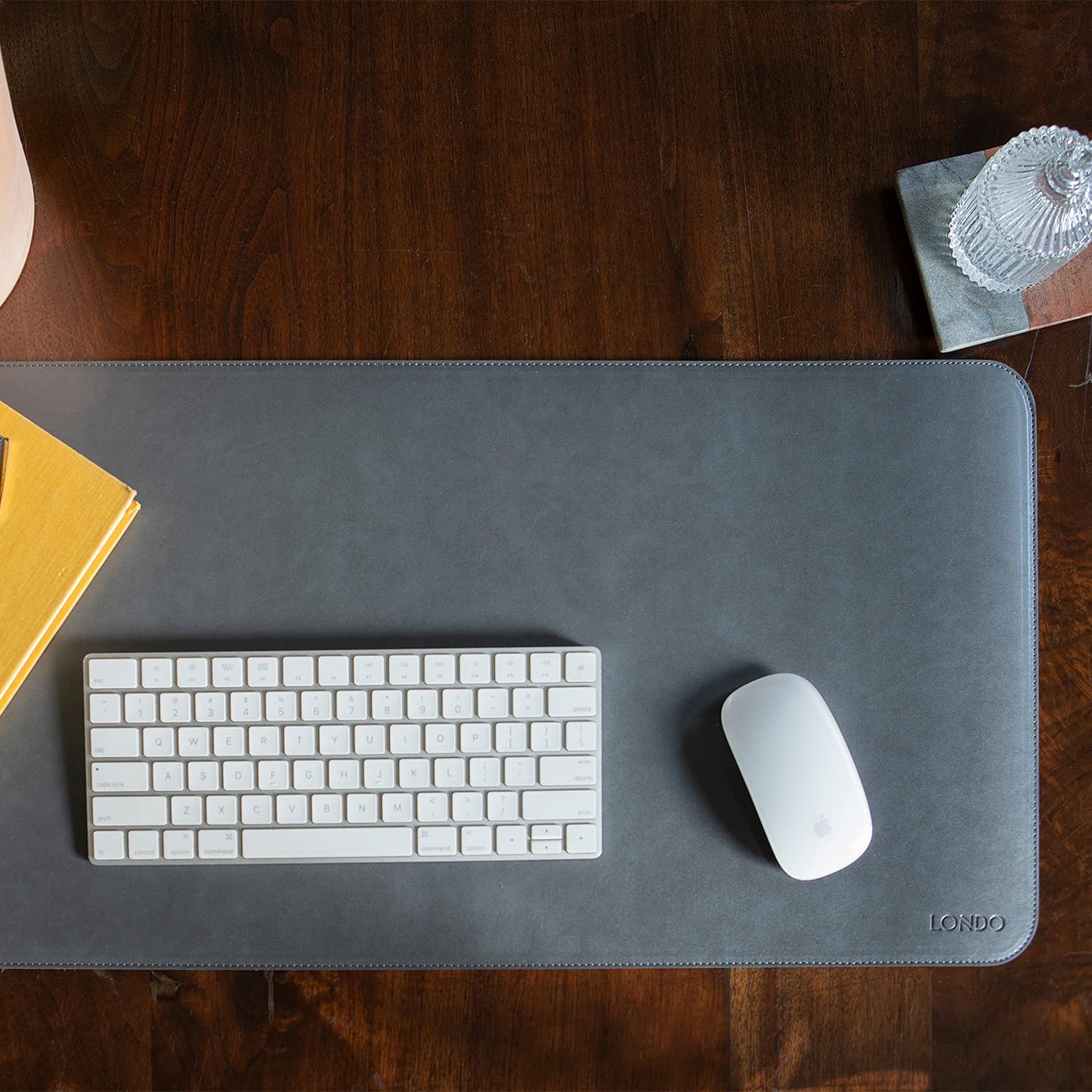 LONDO OTTO430 Leather Extended Mousepad - Desk Mat, Gray, L