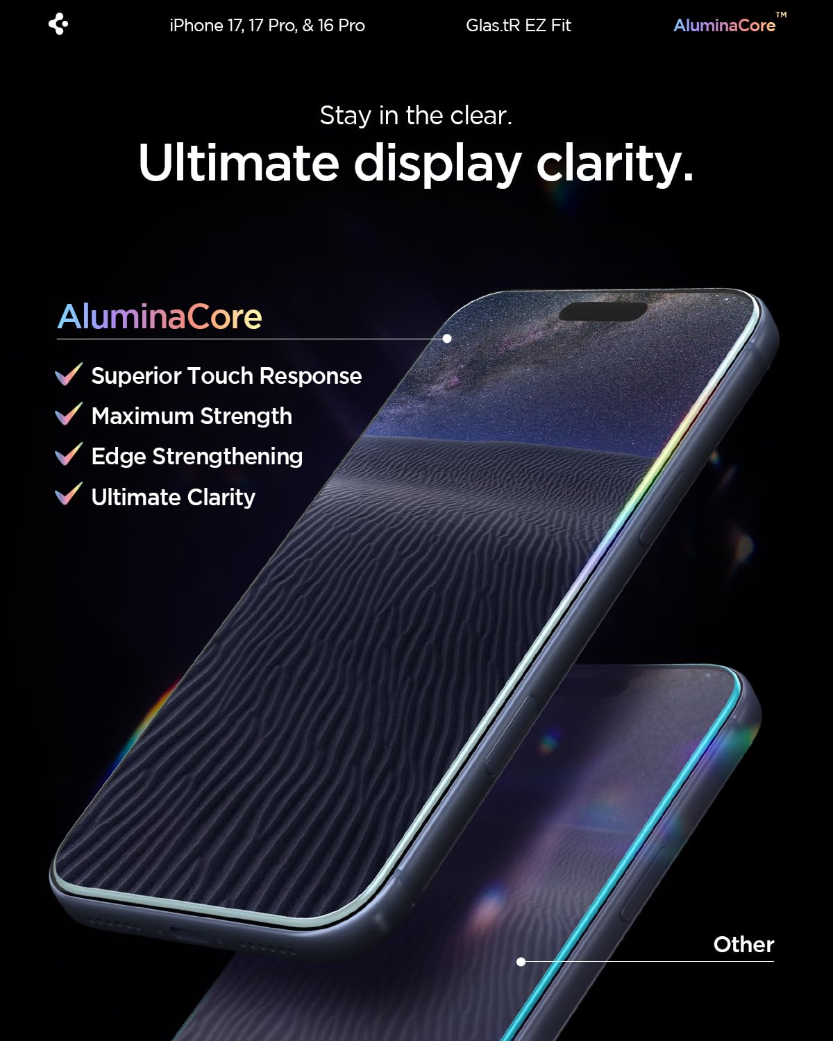 Spigen Tempered Glass Screen Protector [GlasTR EZ FIT] designed for iPhone 14 Pro Max [Case Friendly] - Sensor Protection / 2 Pack