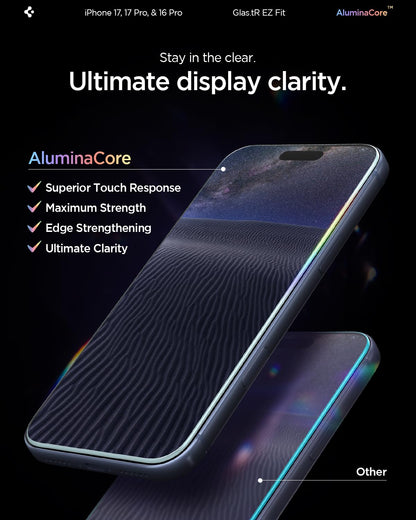 Spigen Tempered Glass Screen Protector [GlasTR EZ FIT] designed for iPhone 14 Pro Max [Case Friendly] - Sensor Protection / 2 Pack