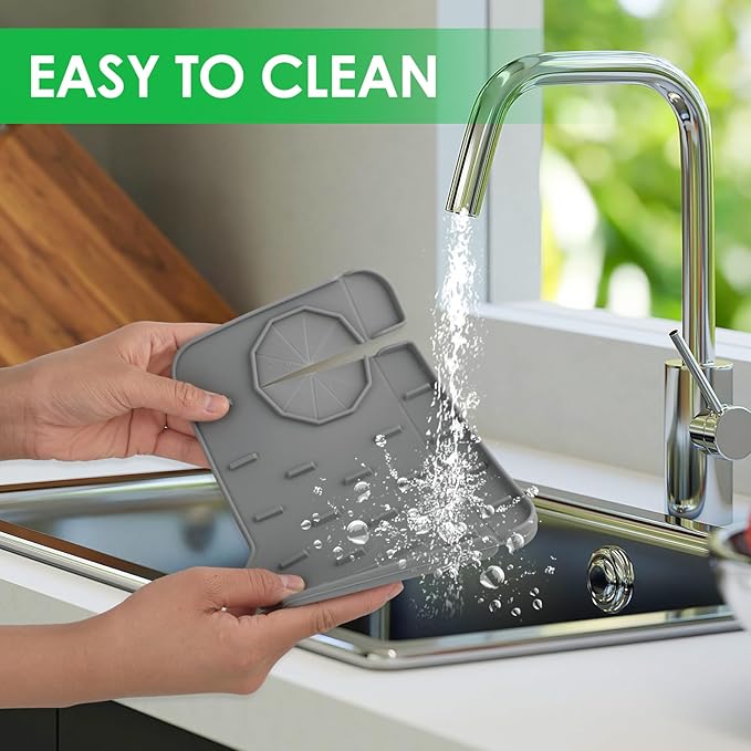 Sink Faucet Splash Guard Mat Silicone Soap Dish Pad Faucet Handle Drip Catch