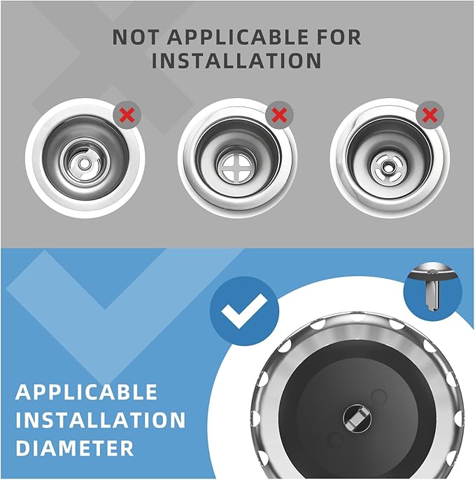 Kitchen Sink Strainer Basket, Stainless Steel, 3-1/2 Inch Drain Stopper Combo