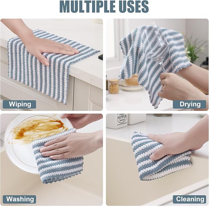 Homaxy 12 Pack Kitchen Dish Cloths, Ultra Soft and Absorbent Dish Towels