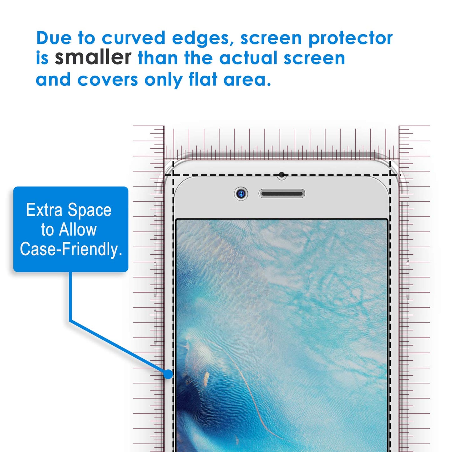 JETech Screen Protector for iPhone 7/8, 4.7-Inch, Tempered Glass Film, 2-Pack