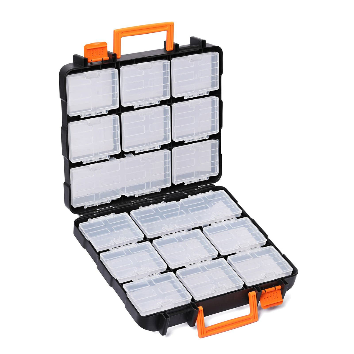 Mayouko 16 Compartments Detachable Toolbox Organizer,Hardware Organizer Box with Removable Sections,Carrying Storage Case for Patts,Screws,Bolts,Nuts,Toys