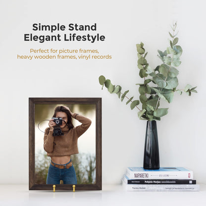 TR-LIFE 4 Pack 6 Inch Plate Stands for Display - Metal Easel Holder Stand for Picture Frame, Decorative Plate, Photo, Tabletop Art (Gold)