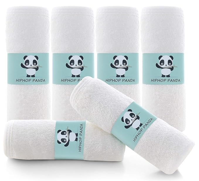 HIPHOP PANDA Baby Washcloths, Rayon Made from Bamboo