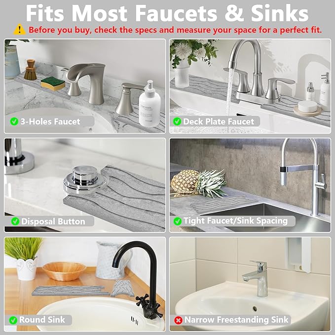 Stone Faucet Mat for Kitchen Sink