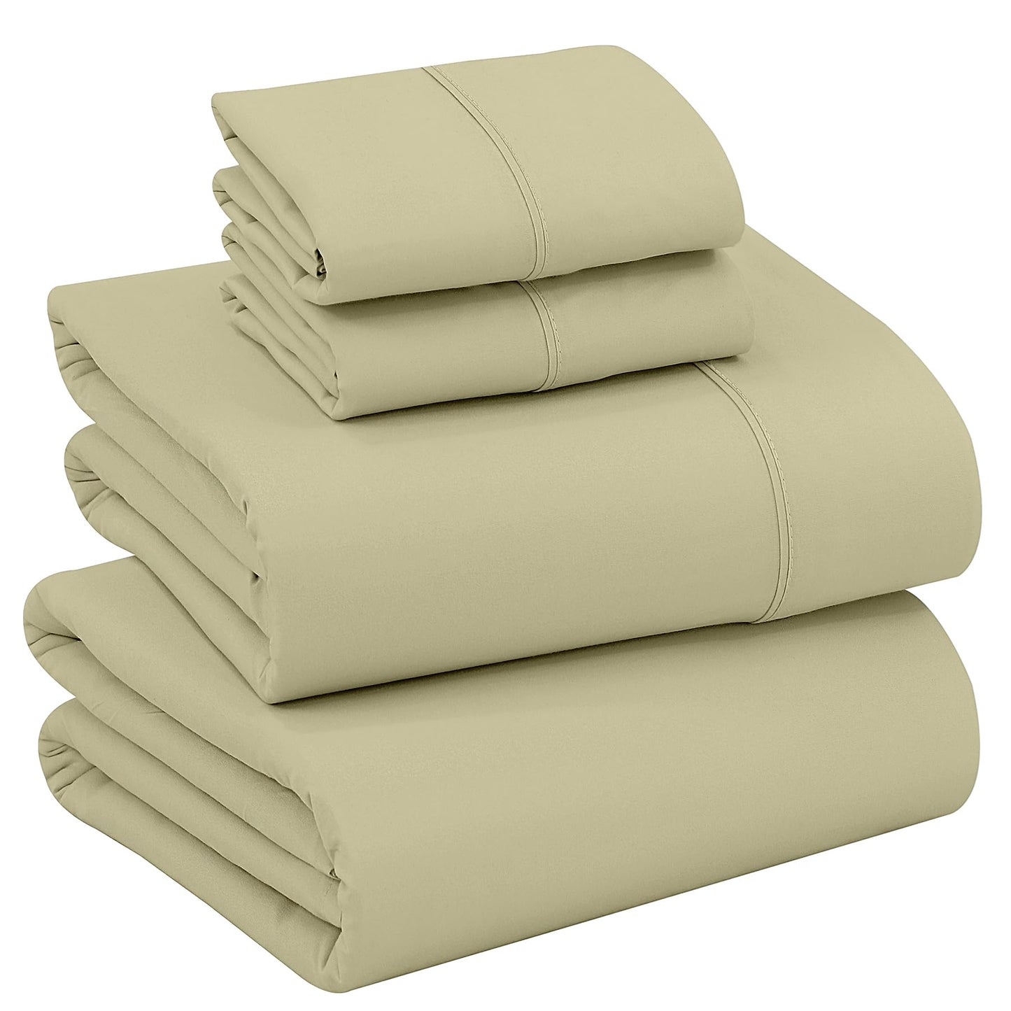 RUVANTI 100% Cotton Percale Sheets Full Size, Sage Green