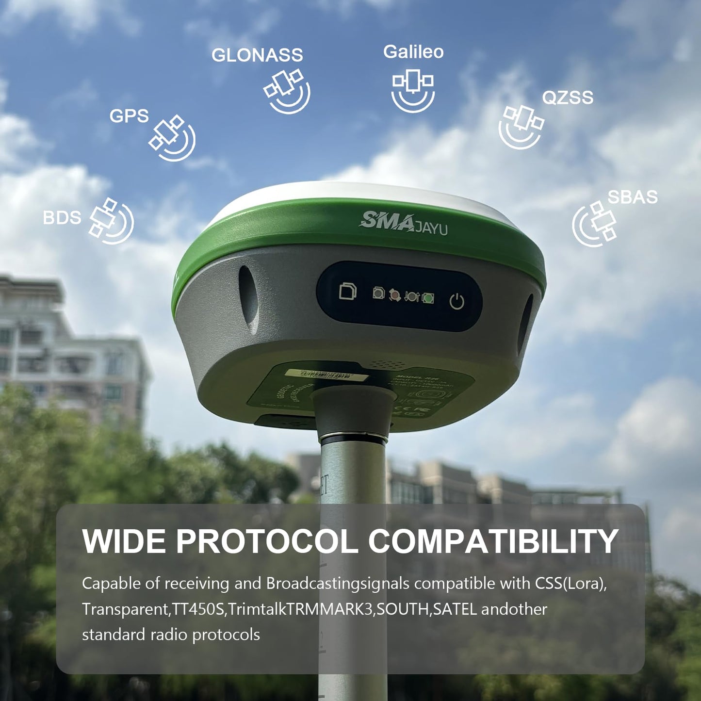 RTK GNSS Surveying Equipment Switchable Rover 32G Storage | Handheld Collector + Survey Software | Work as Base Station for Drones | Static & RTK Land Survey | SMA26 Pro(Pole Not Included)