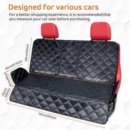 KYG Dog Car Seat Cover Premium Nonslip Back Seat Cover for Dogs Scratch Proof Waterproof Rear Seat Covers for Dogs Isofix-Compatible for Most Medium and Large Cars and SUVs (58x45x135 cm)