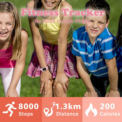 Bomieux Kids Digital Watch for Boys Girls,Sports Watch with Fitness Tracker Pedometer Vibration Alarm for Ages 5-15 No App Needed Waterproof Watches for Kids