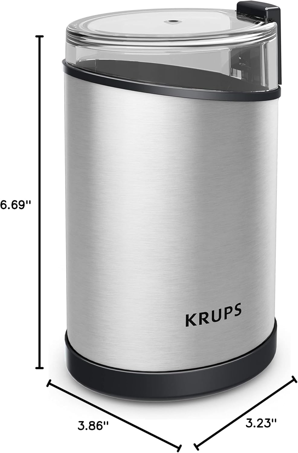 KRUPS Precision Electric Coffee Grinders, 3 oz Capacity, 200W Motor, Stainless Steel Blades for Uniform Grinding of Beans, Herb and Nuts, Coffee and Spice Grinder Electric, (Black)