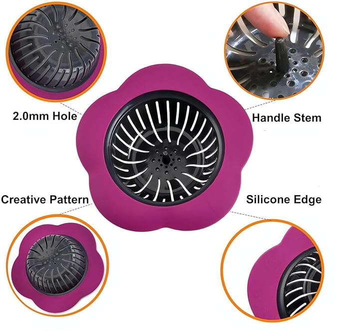 Kitchen Sink Strainer, Large Wide Rim 4.5" Diameter Sink Drain Strainer