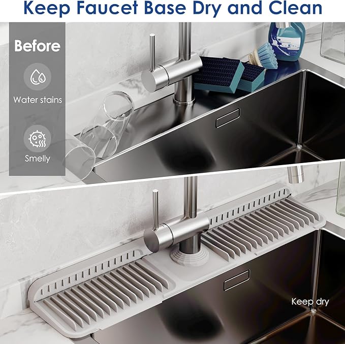 24 Inch Silicone Faucet Mat for Kitchen Sink Splash Guard