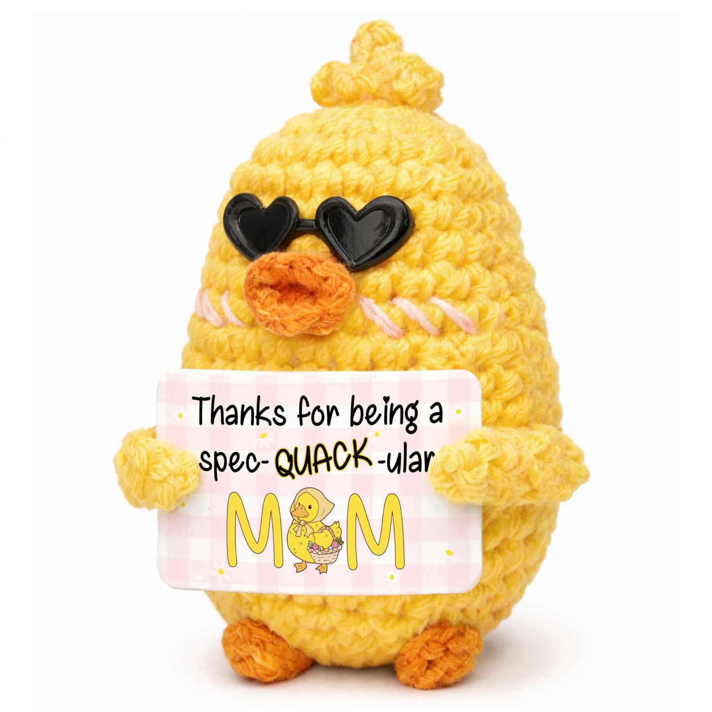 OASSIE Funny Mom Gifts from Daughters and Sons - Positive Crochet Animals Duck - Mothers Day Birthday Gifts for Mom from Daughter and Son, Mother's Day Duck Gift for Moms, Mother Daughter Gift