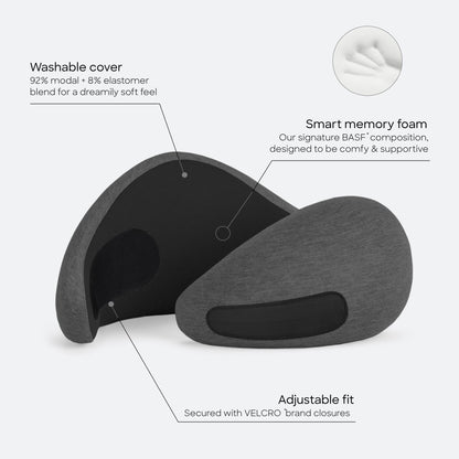 Ostrichpillow Go Neck Pillow, Travel Pillows for Airplanes, Premium Memory Foam Travel Pillow, 360º Ergonomic Design, Asymmetrical Sides, Travel Bag Included, Washable Modal Cover