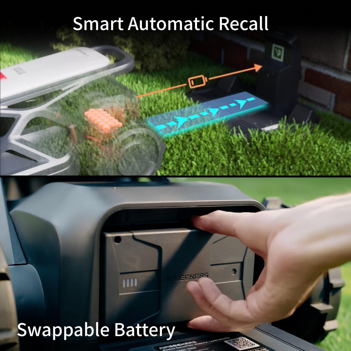 AIRSEEKERS TRON Robot Lawn Mower,Wire-Free Robotic Lawnmower