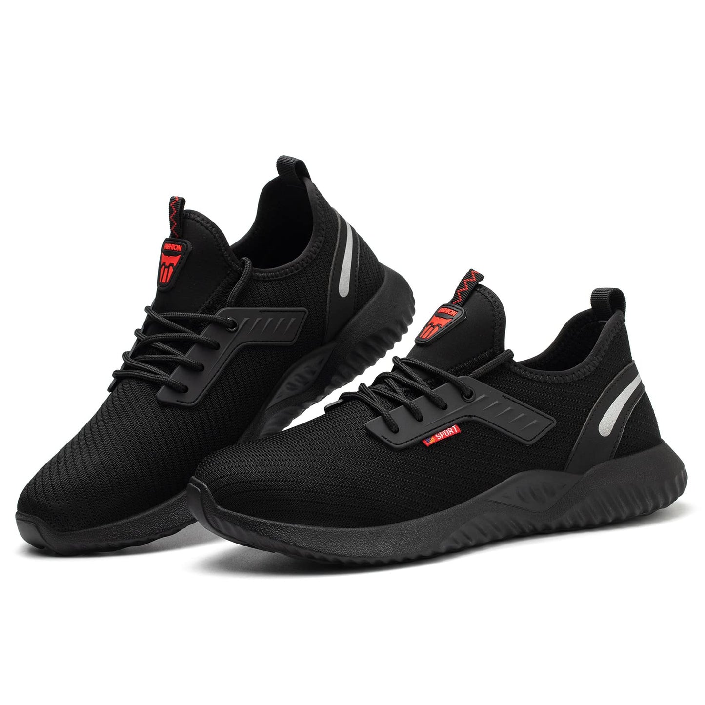 Safety Trainers Men Women Steel Toe Cap Trainers Lightweight Work Safety Shoes Breathable Non Slip Work Boots Black 10 UK