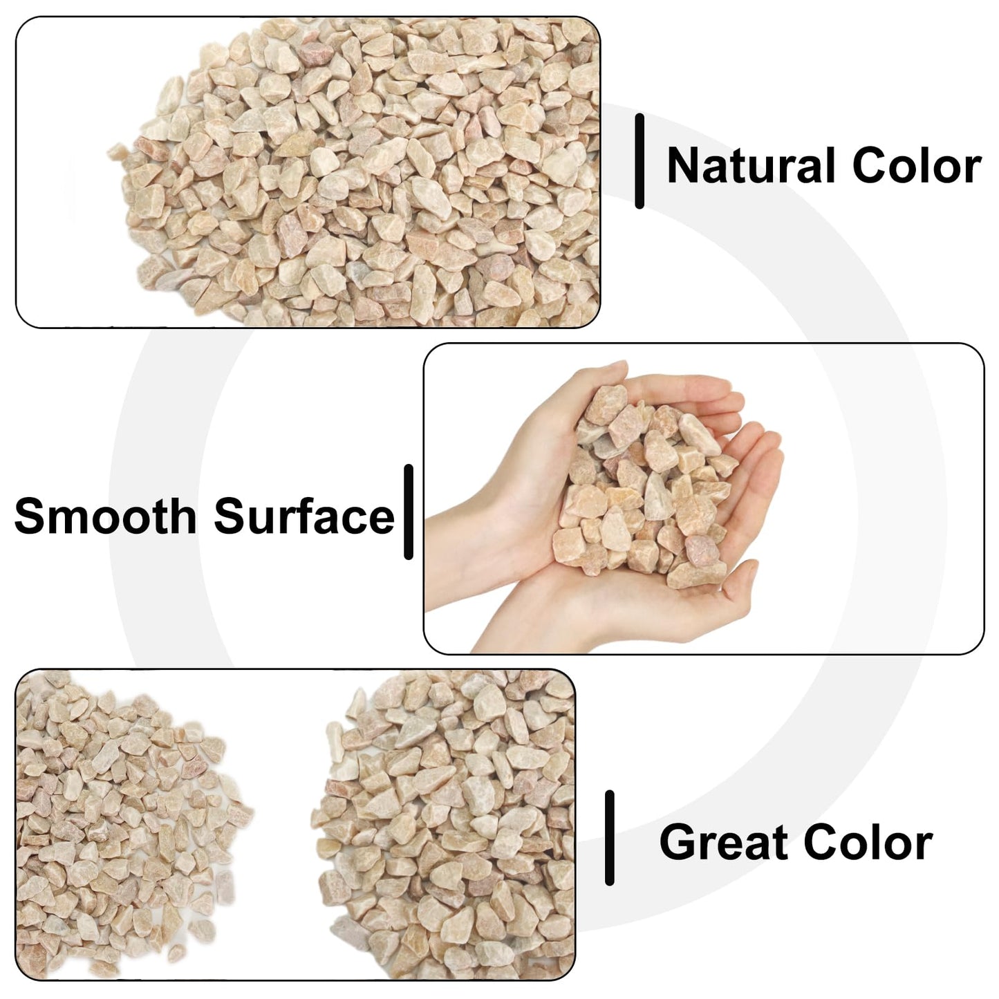 Lechloris 5lb Pea Gravels Natural River Rocks, Decorative Gravels for Plants- Small Pebbles-Ideal for Aquarium, Fish Tank, Vases, Succulents, Home Decor, Outdoor Garden Landscaping, Yellow Gravel