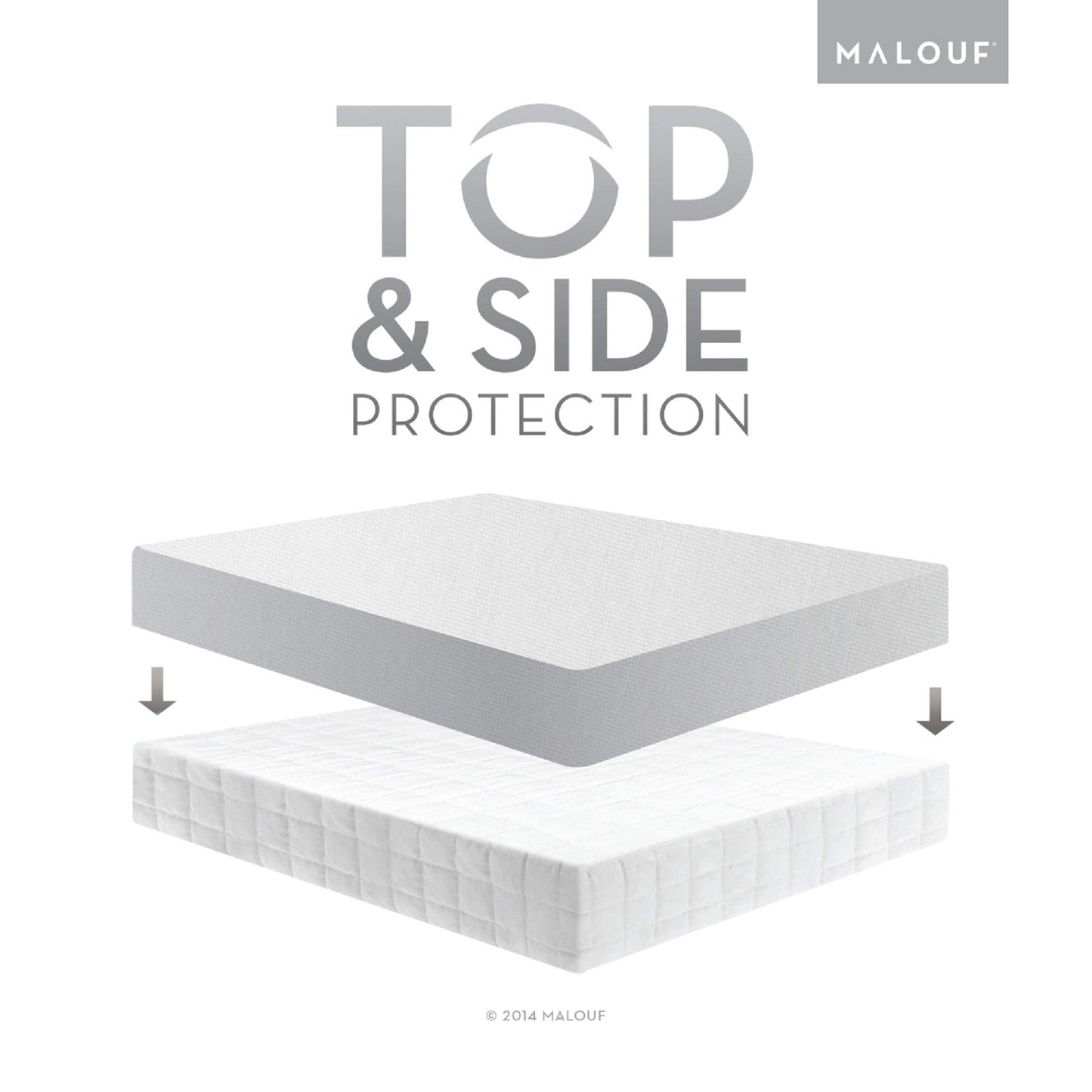 SLEEP TITE Five Sided Mattress Protector - 100% Waterproof on Top and Sides, Queen