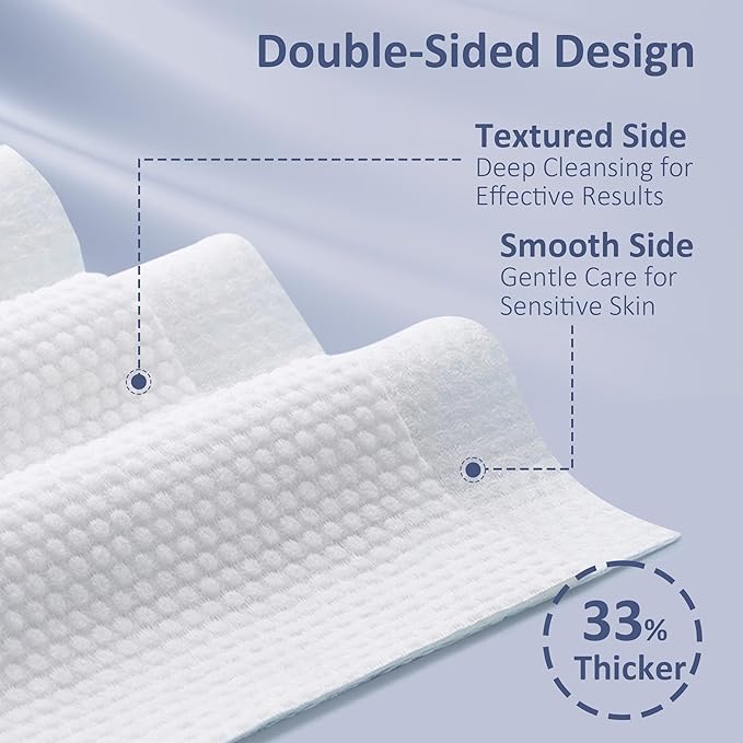 Ourmed Life Face Towels, Thicker Disposable Biodegradable Clean Face Wipes